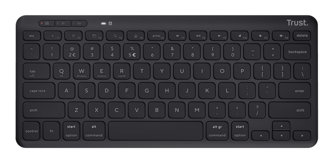 Trust Lyra - Tastatur - kompakt - USB, Bluetooth, 2.4 GHz - TL: Deutsch, QWERTZ, Ansicht 2