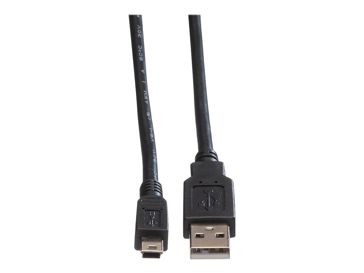 Roline - USB-Kabel - USB (M) zu Mini-USB, Typ B (M) - USB 2.0 - 1.8 m - Schwarz