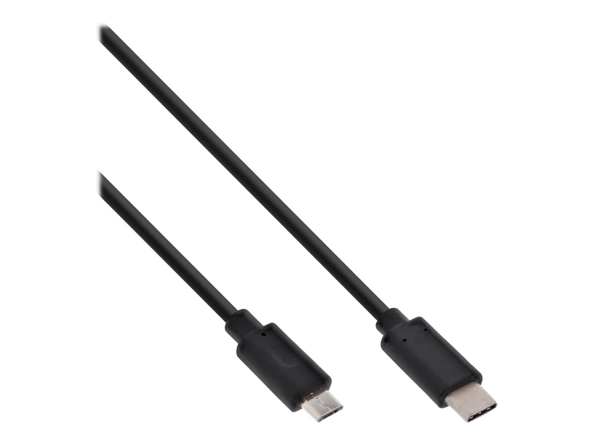 InLine USB 2.0 Kabel - USB-C Stecker an Micro-B Stecker - schwarz - 05m