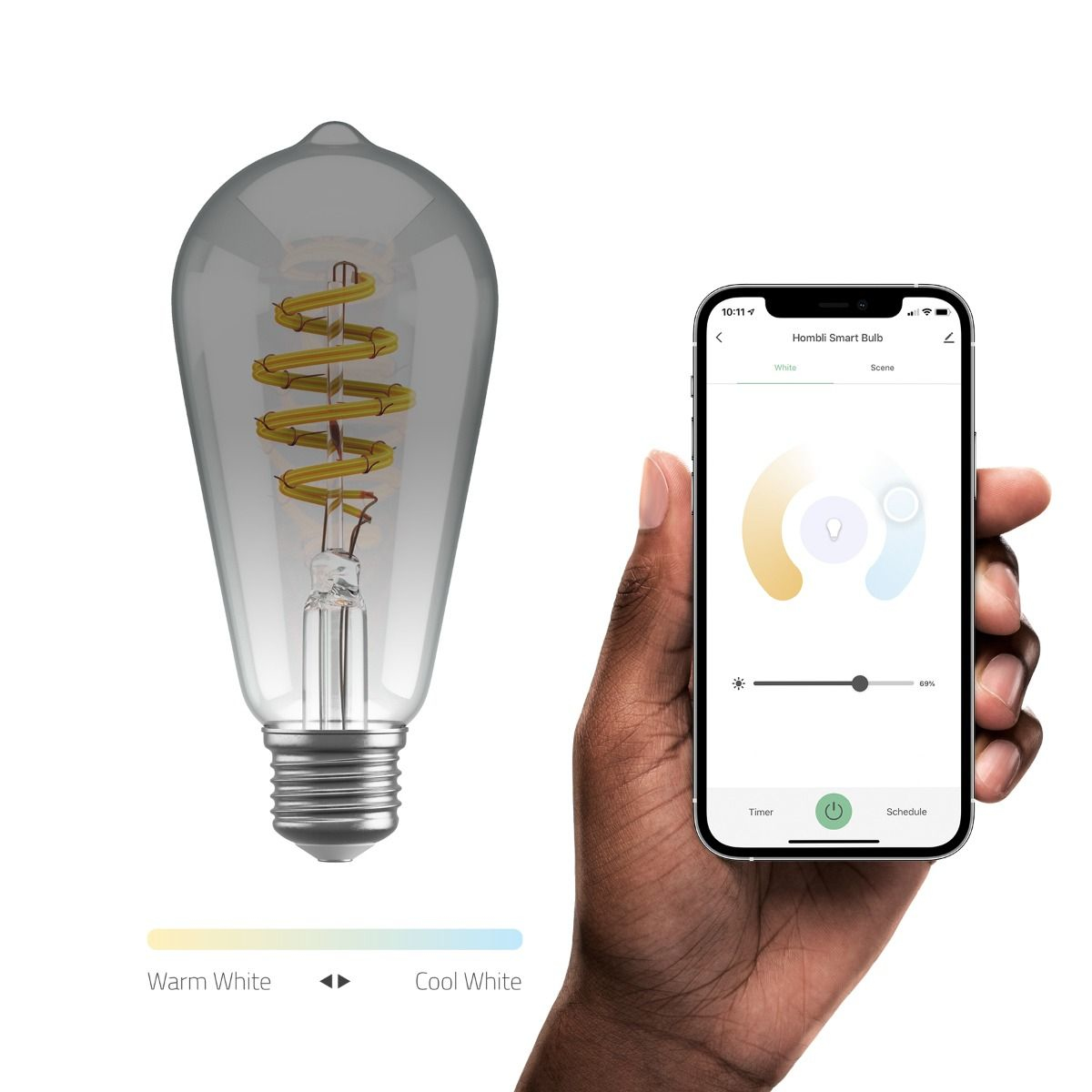 Hombli Smart - Glühbirne mit LED-Filament - Form: ST64, Ansicht 4