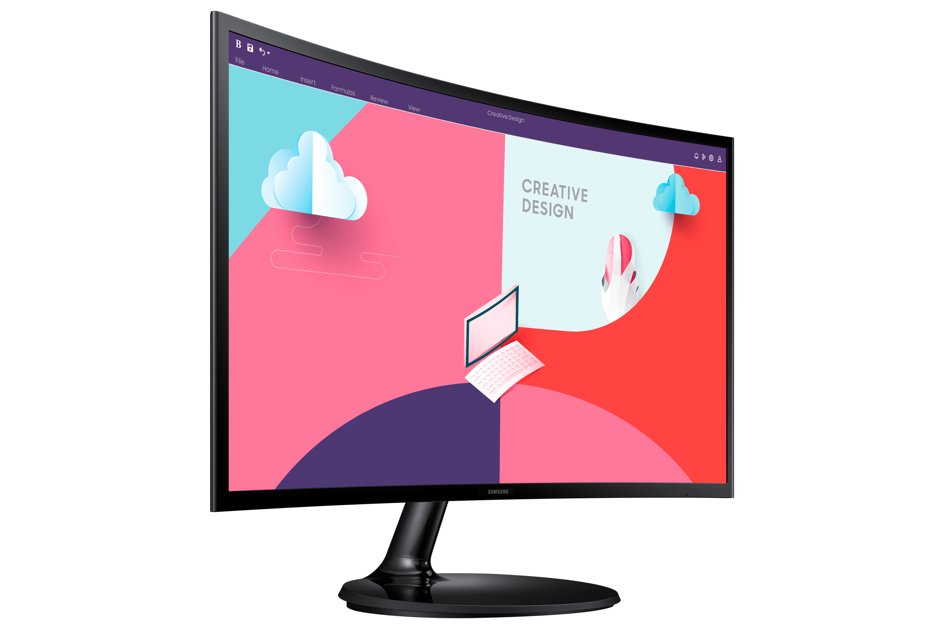 Samsung LCD C27F364EAU 27 black - Flachbildschirm (TFT/LCD), Ansicht 4