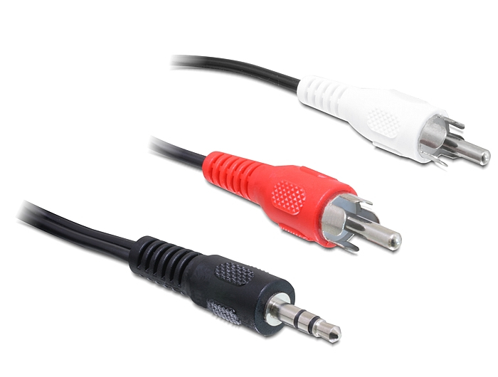 Delock Audiokabel - RCA x 2 männlich zu mini-phone stereo 3.5 mm männlich, Ansicht 2