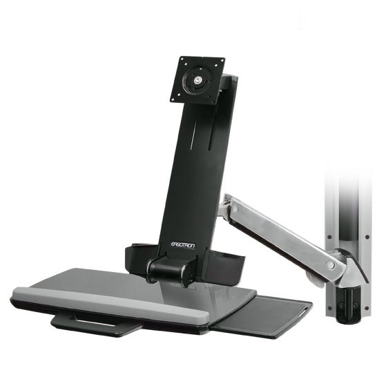 Ergotron Befestigungskit (Handgelenkkissen, Schienenmontage Halterungsset, höhenverstellbare Halterung, Tastaturablage, Ansicht 2