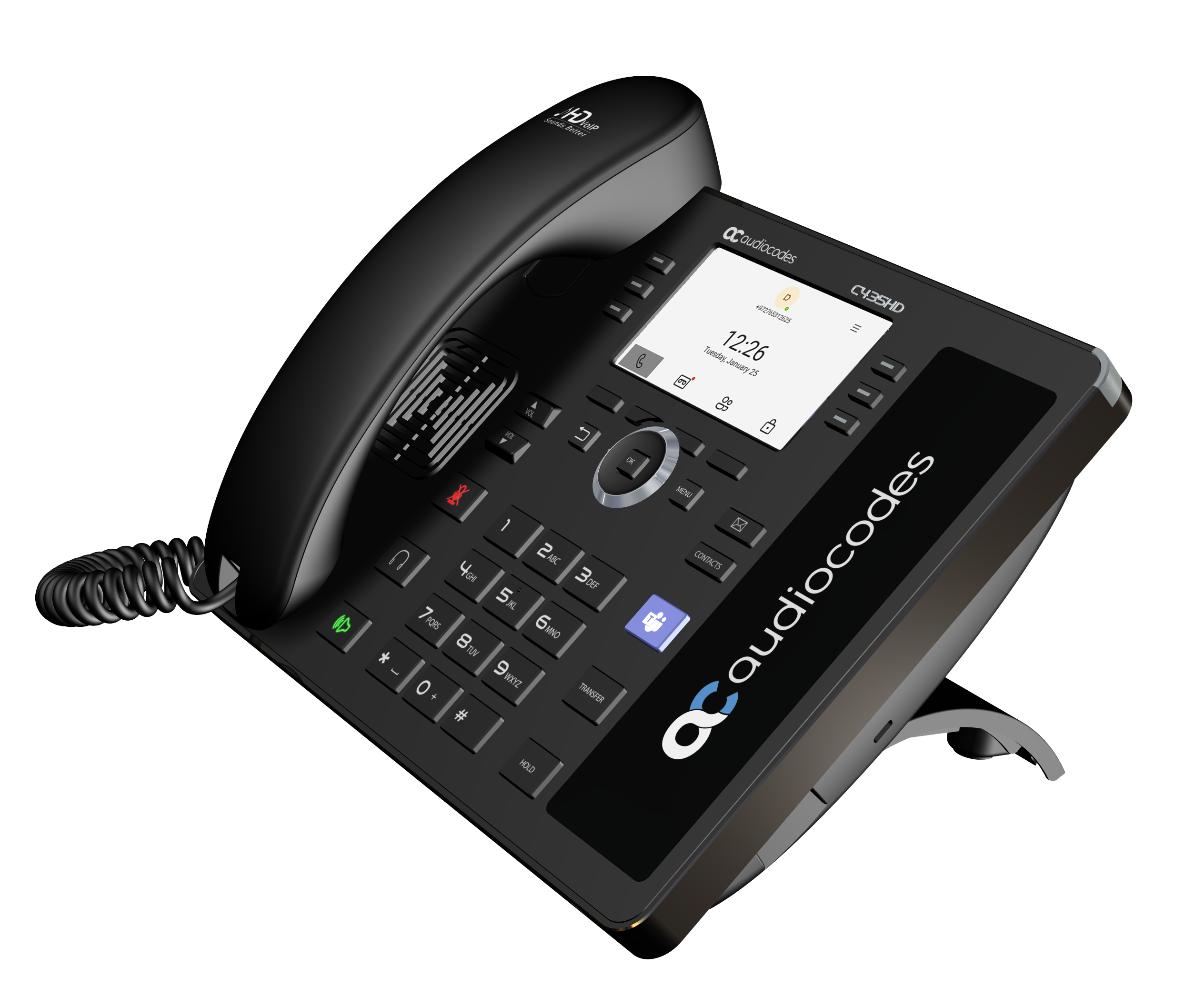 AudioCodes C435HD - VoIP-Telefon mit Rufnummernanzeige, Ansicht 3