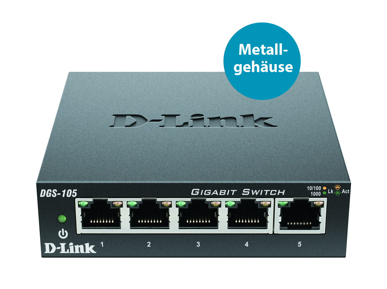 D-Link DGS 105 - Switch - 5 x 10/100/1000 - Desktop, Ansicht 2