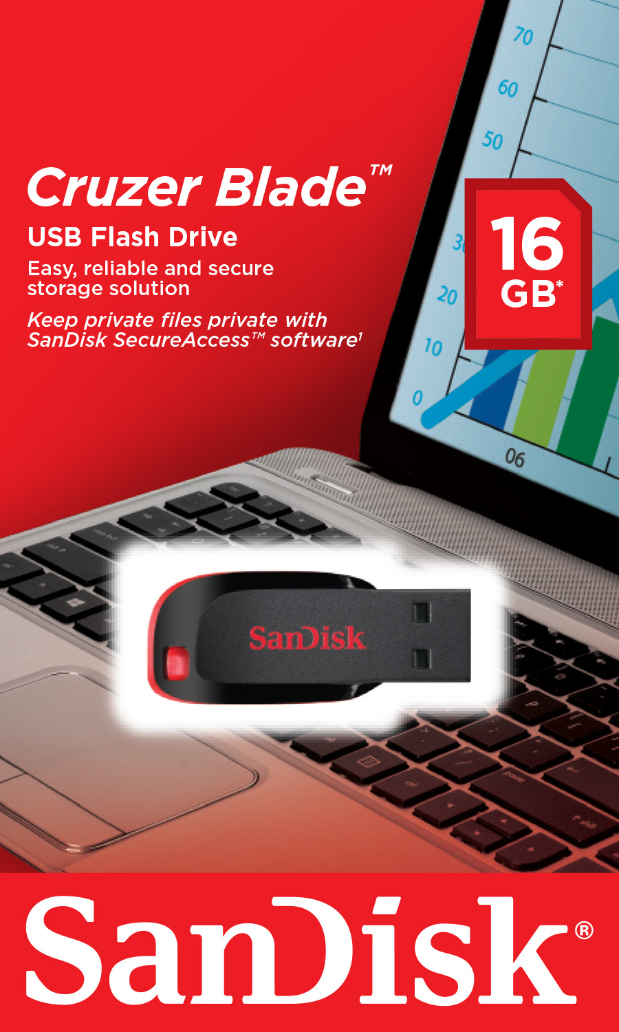 SanDisk Cruzer Blade - USB-Flash-Laufwerk - 16 GB, Ansicht 2