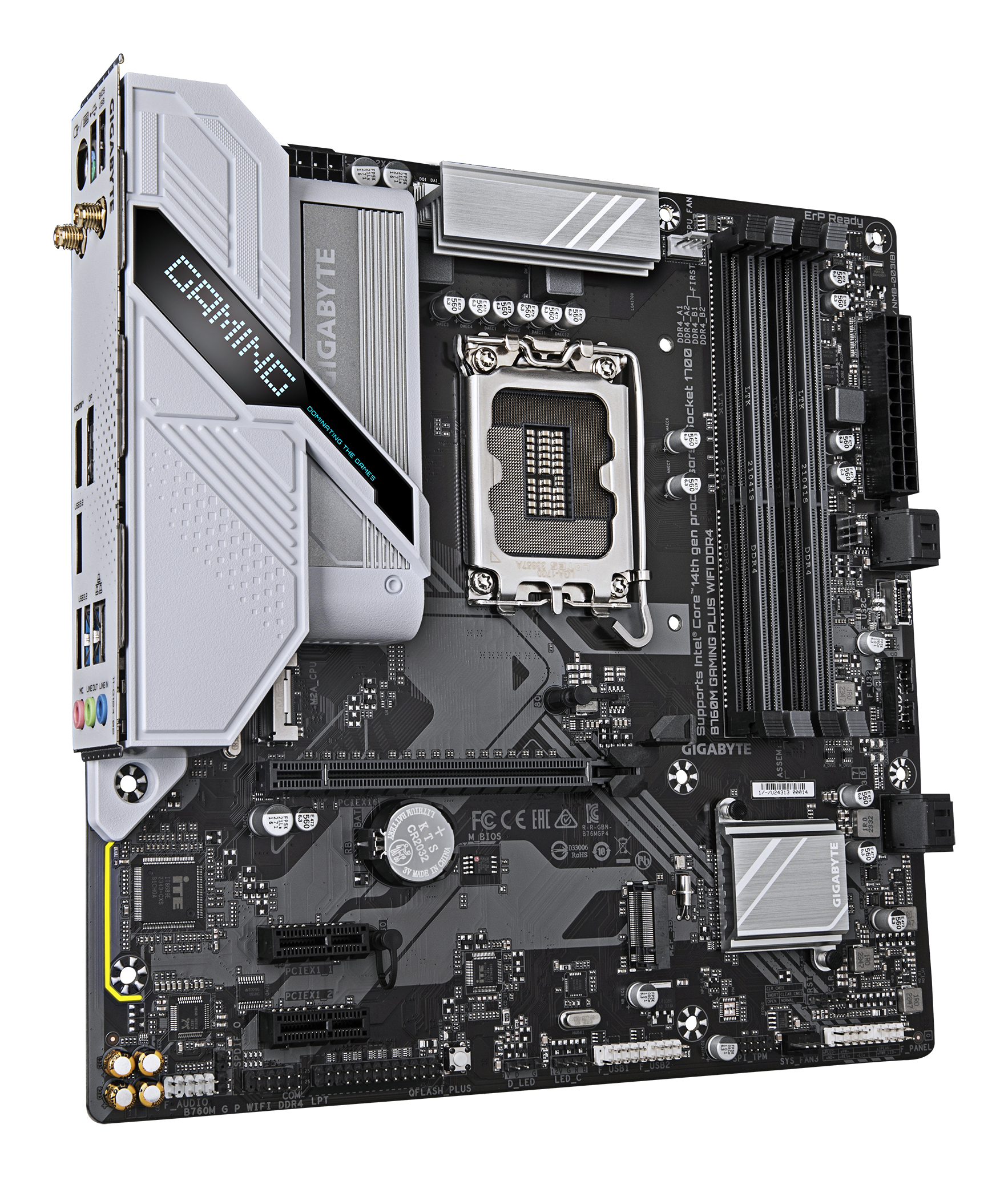 Gigabyte B760M GAMING PLUS WIFI DDR4 - Motherboard - micro ATX - LGA1700-Sockel - B760 Chipsatz - USB-C 3.2 Gen 1, Ansicht 3