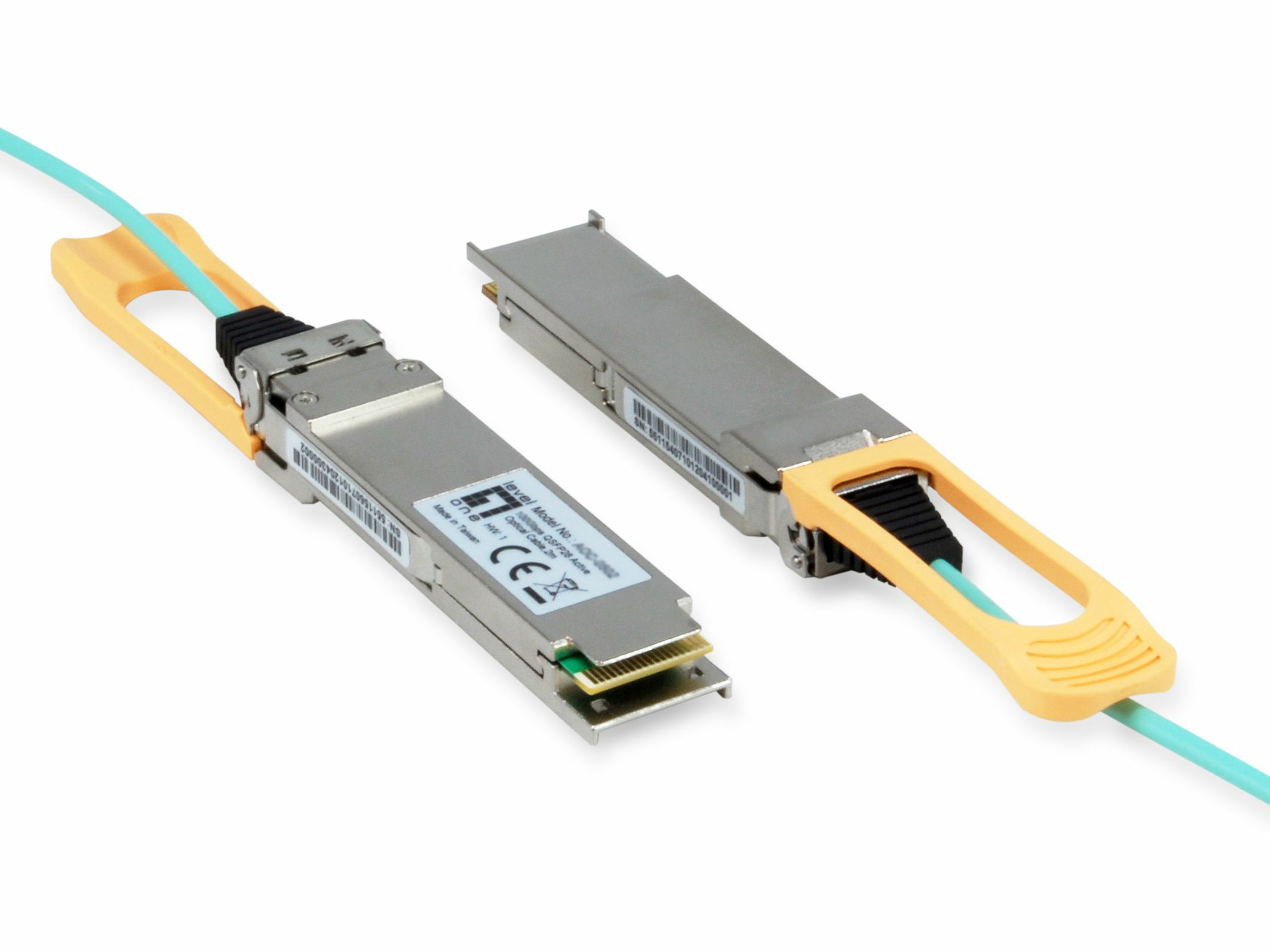 LevelOne 100GBase-AOC Direktanschlusskabel - QSFP28 zu SFP28 - 2 m - Glasfaser - IEEE 802.3bm - Active Optical Cable, Ansicht 4