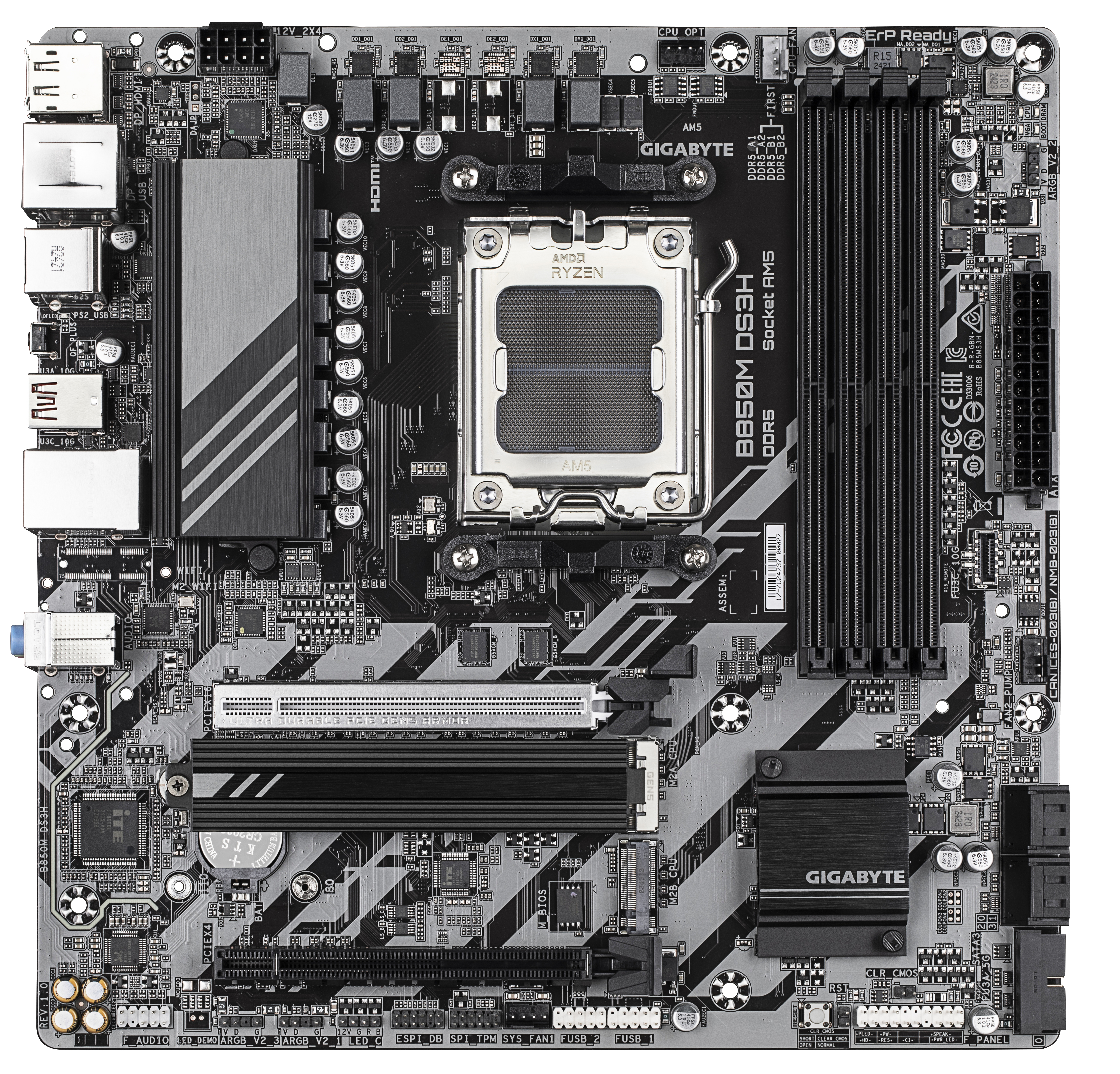 Gigabyte GIGA B850M DS3H AM5/DDR5/µATX - Mainboard - AMD Sockel AM5 (Ryzen Zen4), Ansicht 2