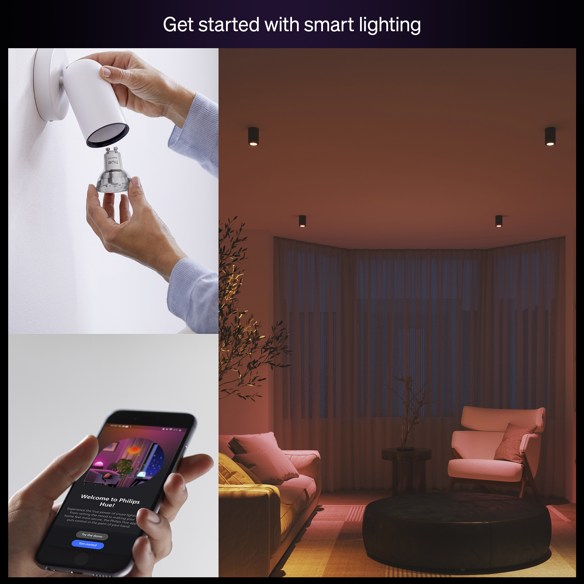 Signify Philips Hue White and Color Ambiance Essential - LED-Spot-Glühbirne - GU10 - 4.7 W (Entsprechung 50 W), Ansicht 4