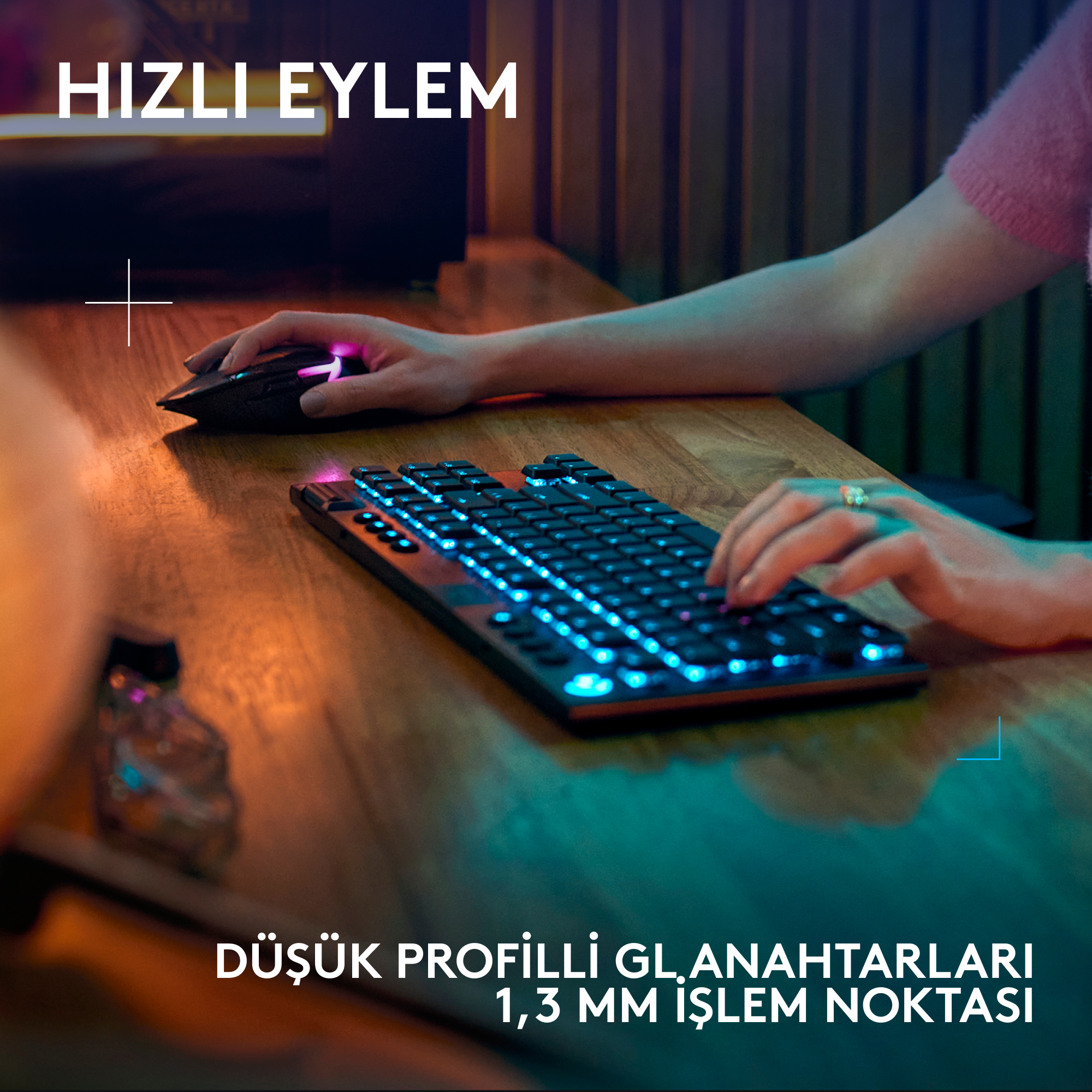 Logitech G G915 X - Tastatur - LIGHTSPEED - TKL - kabellos - Bluetooth - USB - GLT - Schwarz - TL: US, QWERTY, Ansicht 4