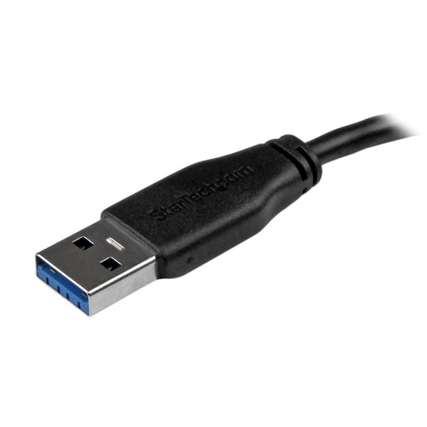 StarTech.com 3m schlankes SuperSpeed USB 3.0 A auf Micro B Kabel - St/St - USB 3.0 Anschlusskabel - Schwarz, Ansicht 4