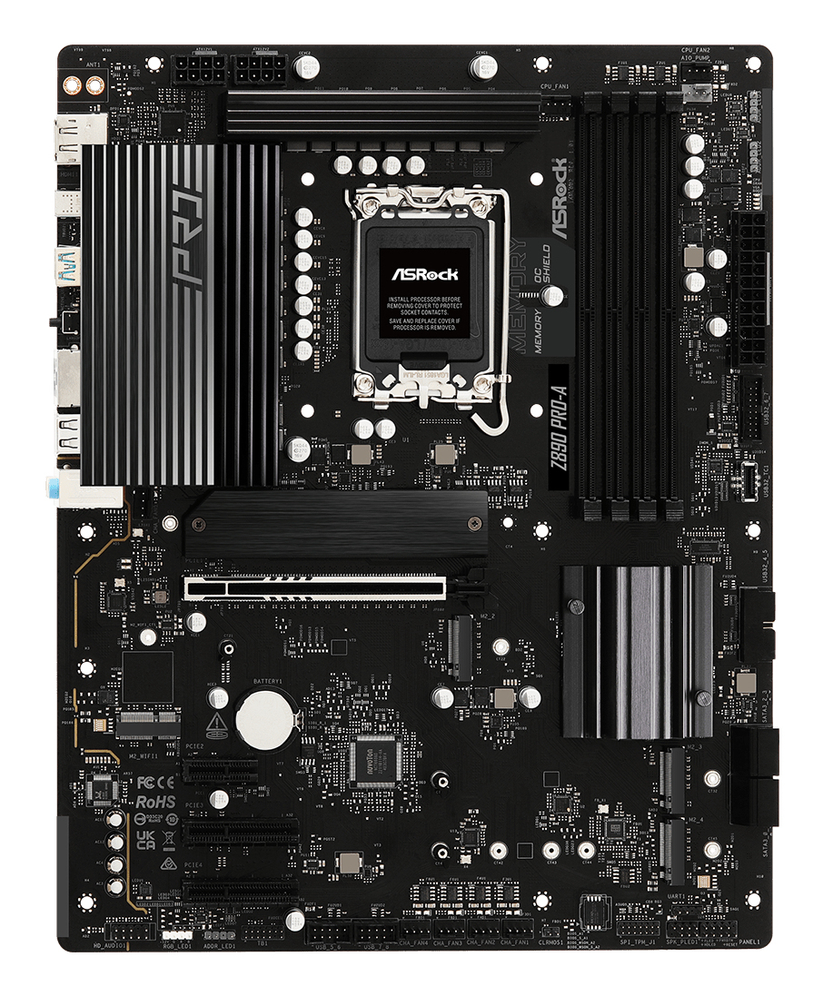 ASRock Z890 Pro-A - Motherboard - ATX - LGA1851-Sockel - Z890 Chipsatz - USB4, USB-C 3.2 Gen 2x2, USB 3.2 Gen 1, Ansicht 3