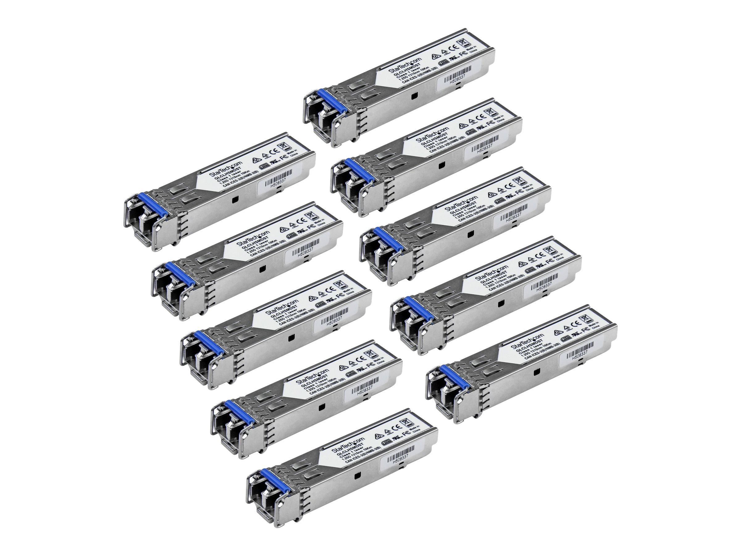 StarTech.com Startech Gigabit LWL SFP Transceiver Modul - Cisco GLC-LH-SMD kompatibel - SM/MM LC - 10km/550m - Mini GBIC 10er Pack - 1000Base-LX/LH - SFP (Mini-GBIC)-