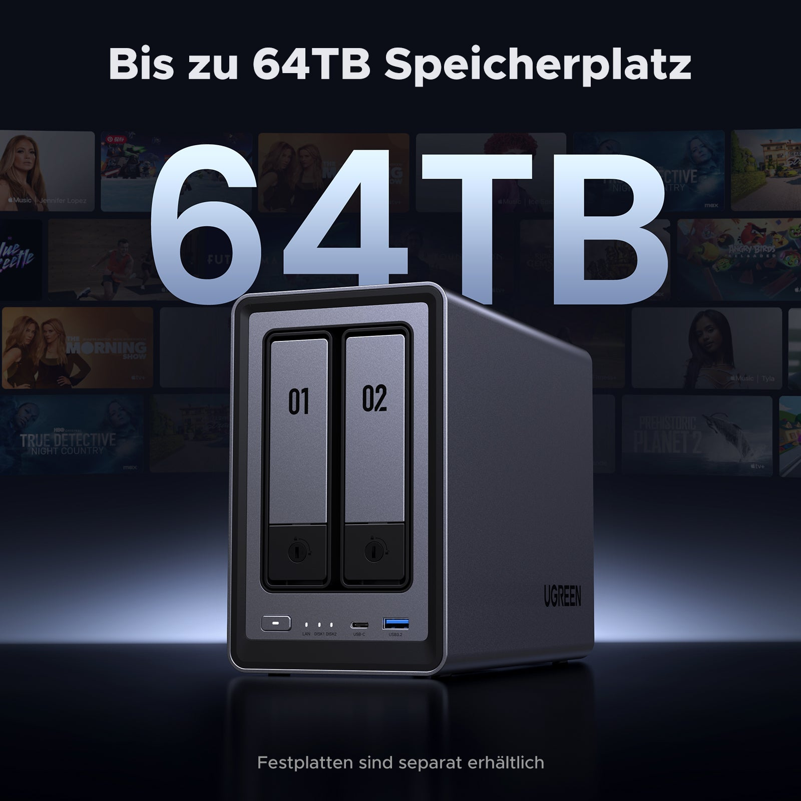 Ugreen NASync DXP2800 NAS System 2-Bay - Storage Server - NAS, Ansicht 2
