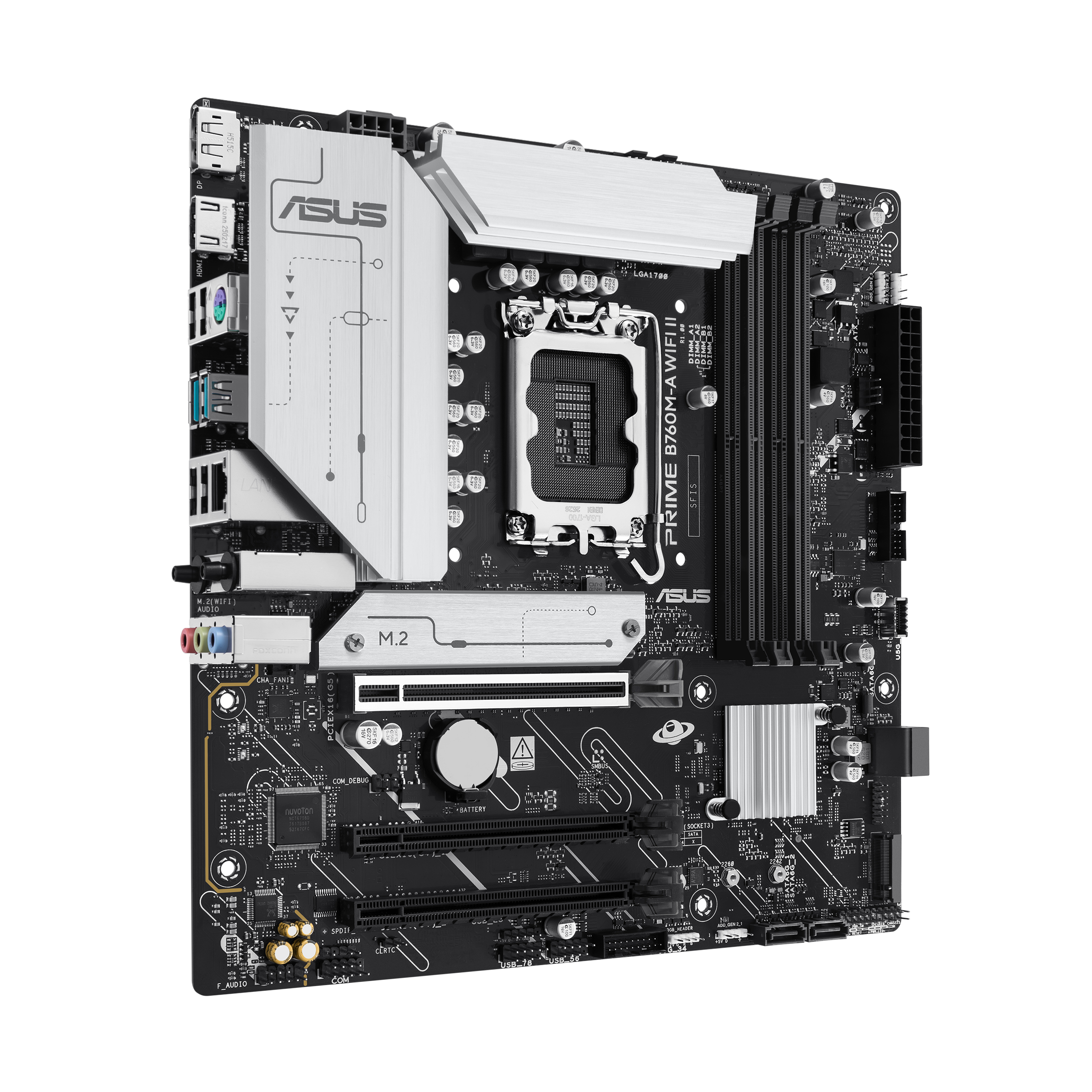 ASUS PRIME B760M-A WIFI II LGA 1700 mATX motherboard 1xHDMI 1xDP 2xM.2 - Mainboard - Intel Sockel 1700 (Core i), Ansicht 2