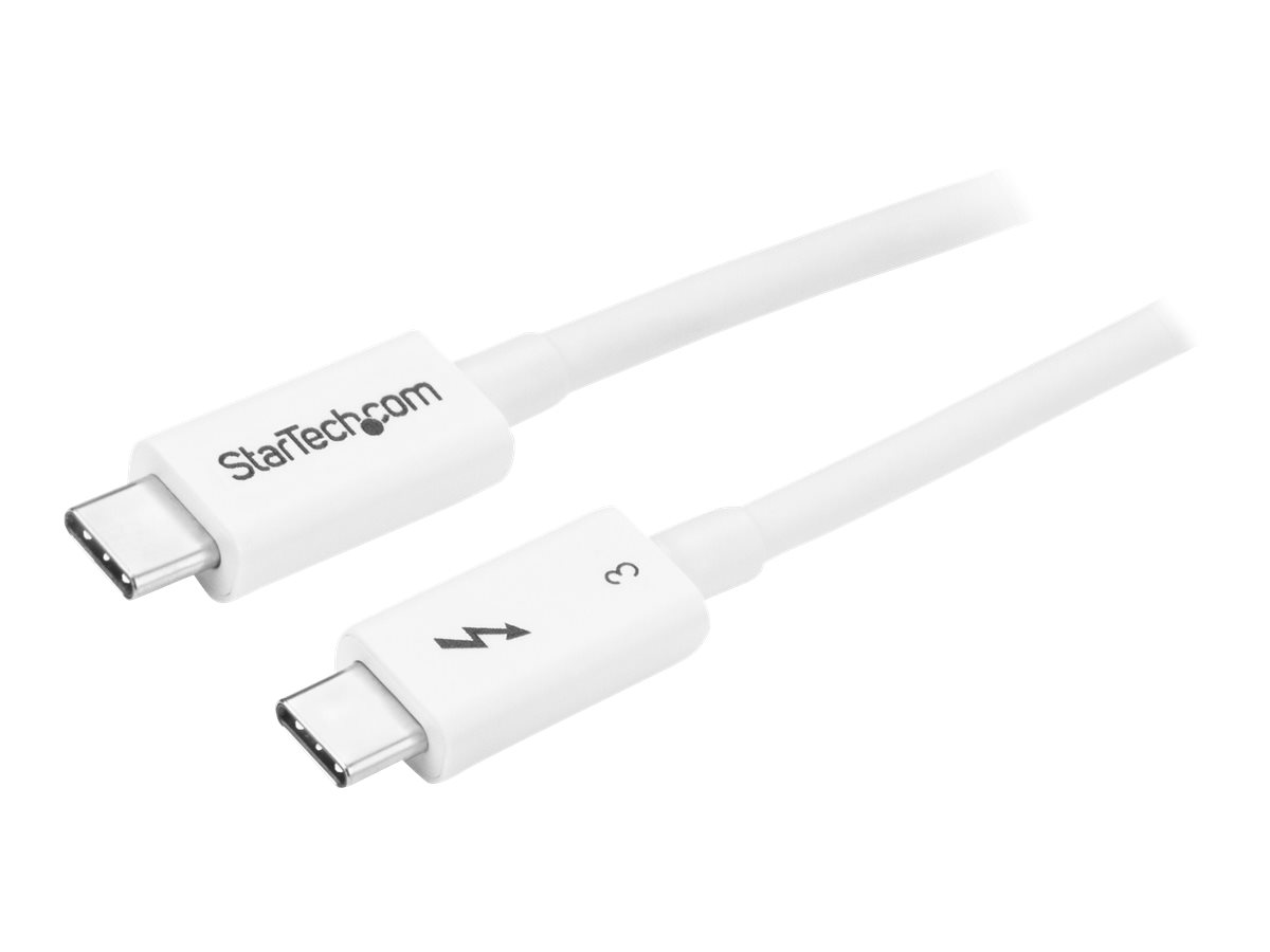 StarTech.com 1.6ft (50cm) Thunderbolt 3 Cable, 40Gbps, 100W PD, 4K/5K Video, Thunderbolt-Certified, Compatible w/ TB4/USB 3.2/DisplayPort - Thunderbolt-Kabel - 24 pin USB-C (M)