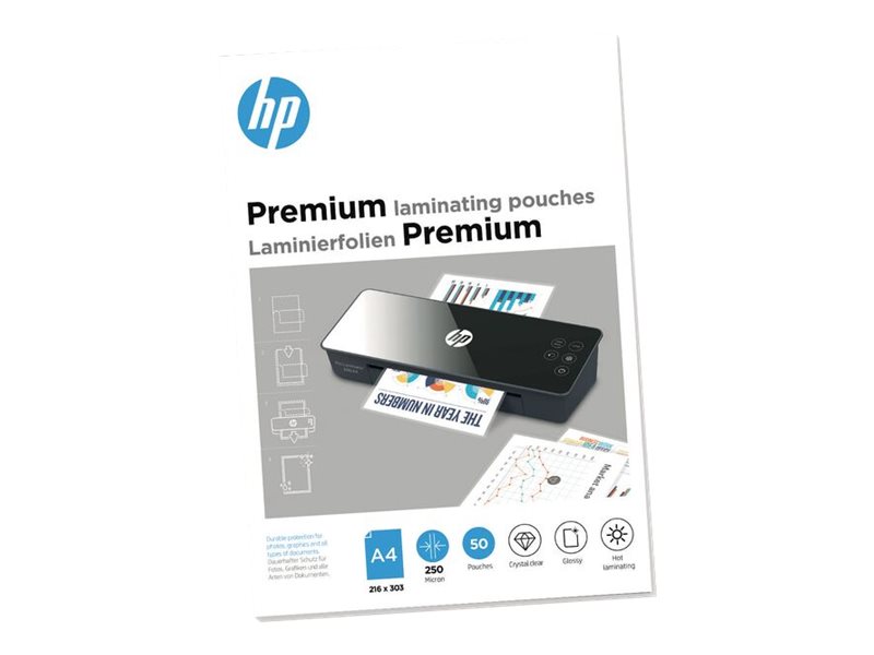 HP Premium - 250 Mikrometer - 50er-Pack - glänzend - durchsichtig - DIN A4 (216 x 303 mm)