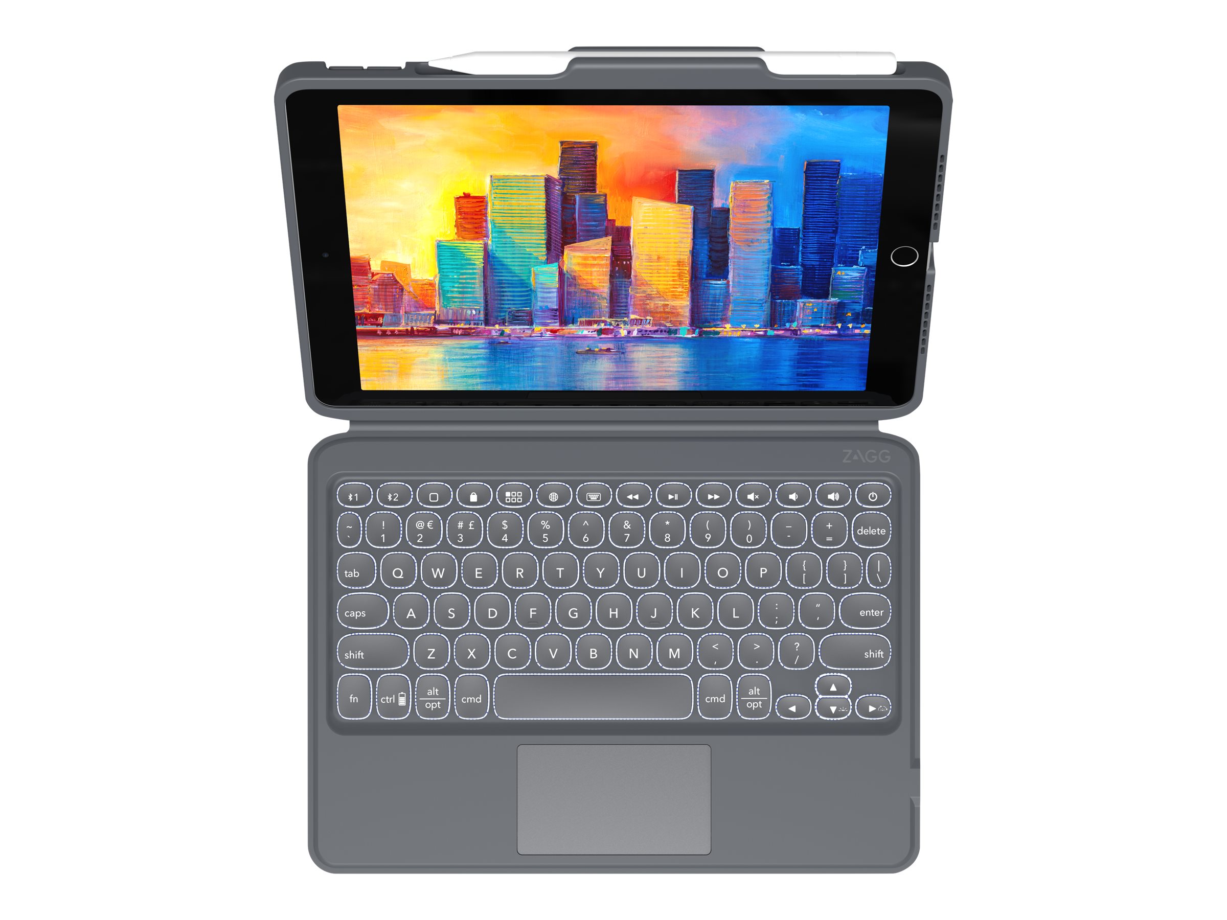 ZAGG Pro Keys - Tastatur und Foliohülle - mit Trackpad - hintergrundbeleuchtet - Bluetooth - TL: Deutsch, QWERTZ, Ansicht 5
