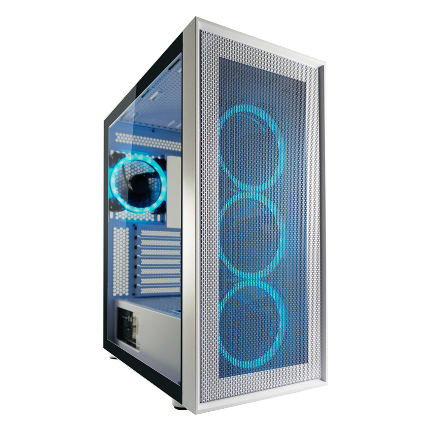 LC-Power Gaming 802W White_Wanderer_X - MDT - ATX - Seitenteil mit Fenster (gehärtetes Glas), Ansicht 2