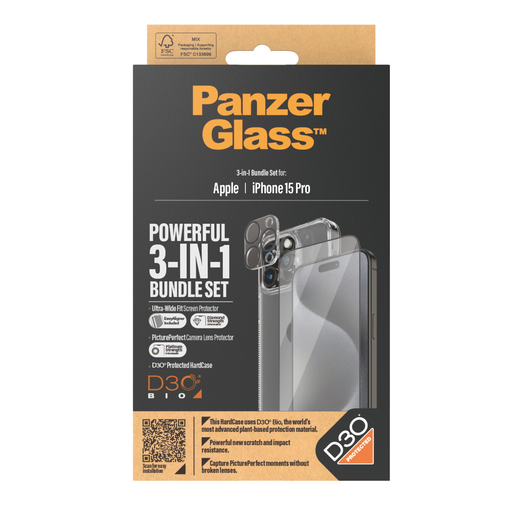 PanzerGlass 3-in-1 Pack - Schutzkit für Display / Objektiv / Rückseite für Handy, Ansicht 3