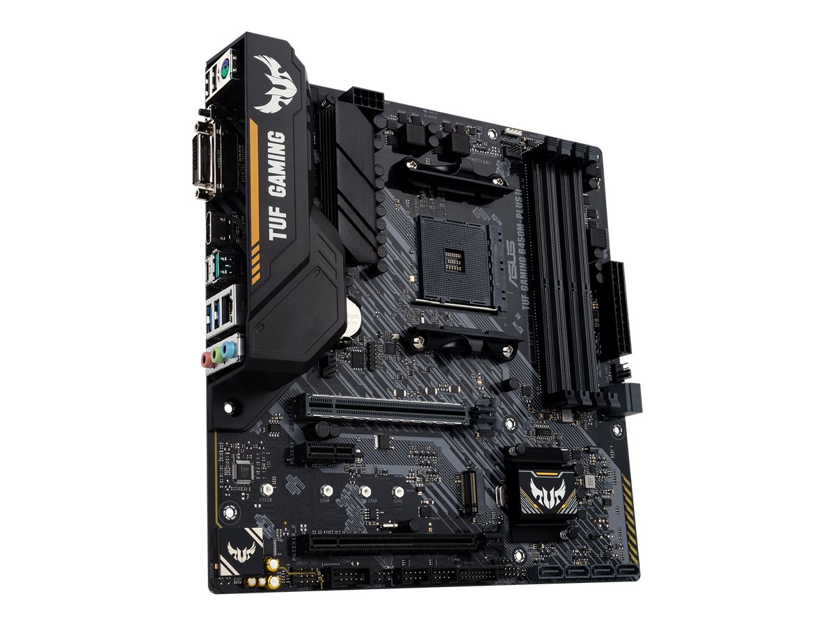 ASUS TUF GAMING B450M-PLUS II - Motherboard - micro ATX - Socket AM4 - AMD B450 Chipsatz - USB-C Gen1 USB 3.2 Gen 1 USB 3.2 Gen 2 - Gigabit LAN - Onboard-Grafik (CPU erforderlich)