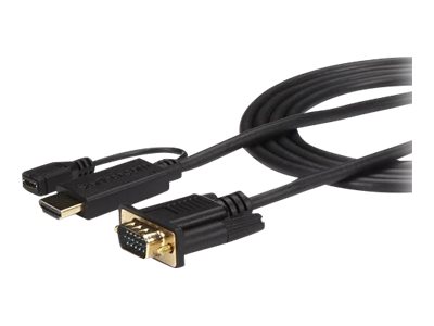 StarTech.com 90cm aktives HDMI auf VGA Konverter Kabel -  HDMI zu VGA Adapter 0,9m - Schwarz - 1920x1200 / 1080p - Adapterkabel - HDMI, Mikro-USB Typ B (nur Strom) zu HD-15 (VGA) männlich