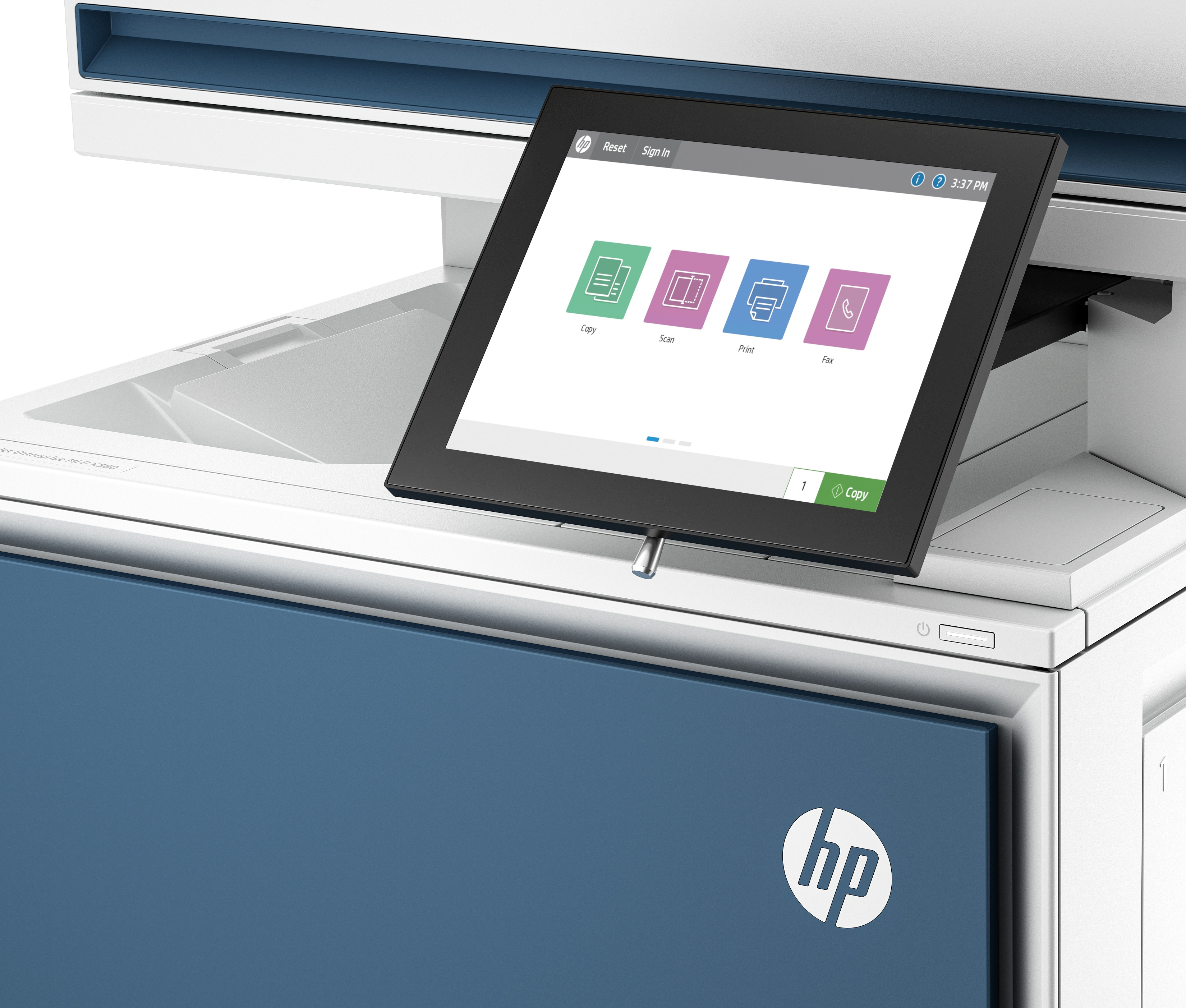 HP Color LaserJet Enterprise MFP X58045dn Drucker - Laser - Farbdruck - 1200 x 1200 DPI - A4 - Direktdruck - Grau, Ansicht 2