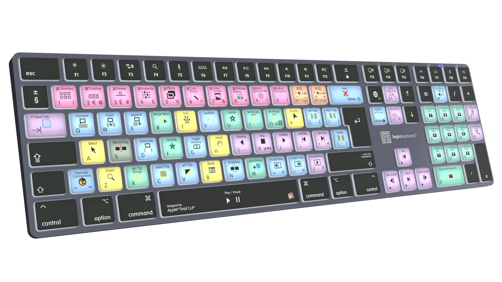 Logickeyboard Apple Final Cut Pro X Titan LKB-FCPX10-TM-UK - TL: UK, QWERTY, Ansicht 2