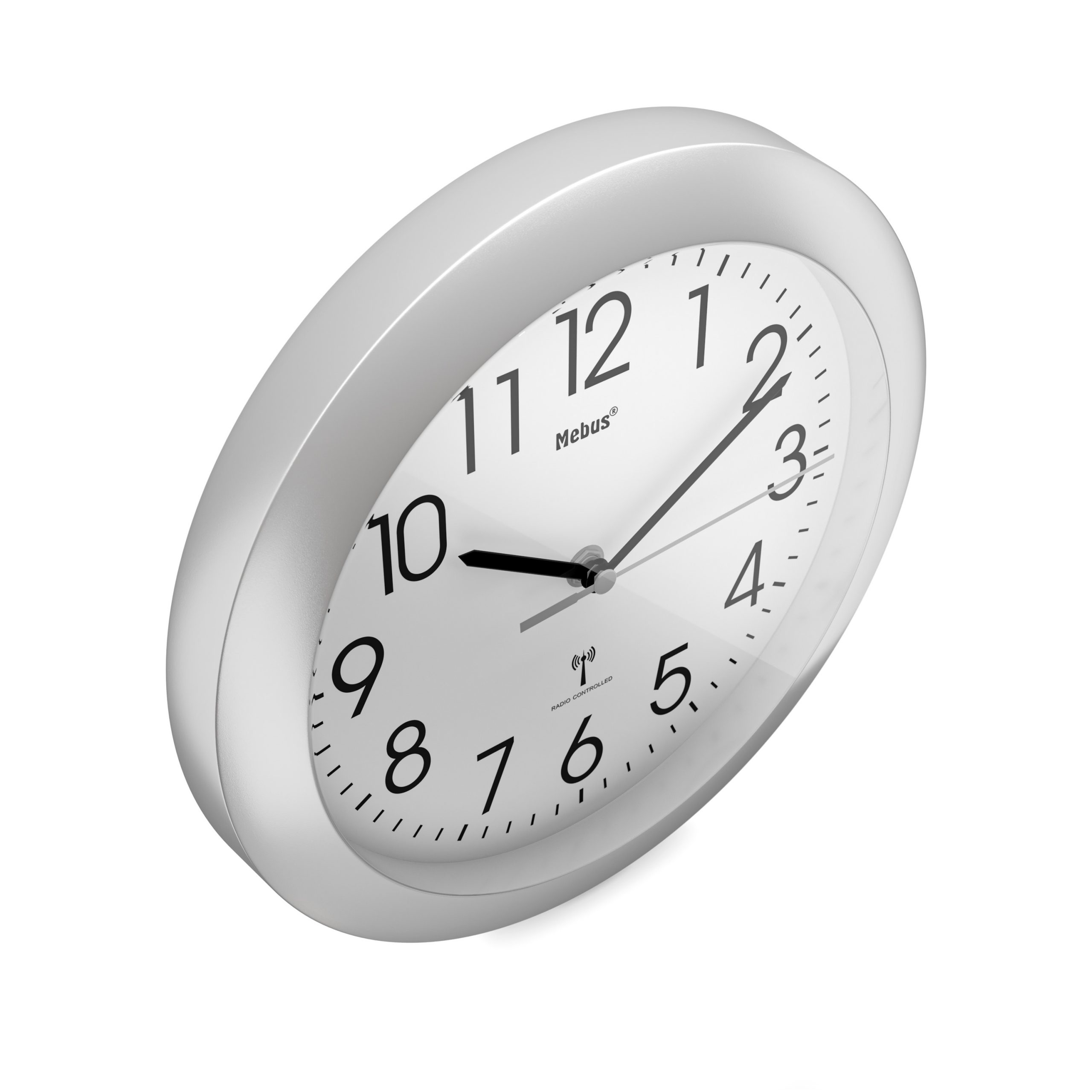 Mebus 52451 - Wand - Digitale Uhr - Rund - Weiß - Kunststoff - Akku, Ansicht 2