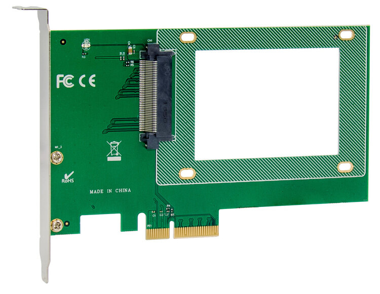 ProXtend PX-SA-10145 - PCIe - U.2 - SATA - Full-height / Full-length - PCIe 3.0 - Silber - Grün - PC, Ansicht 2