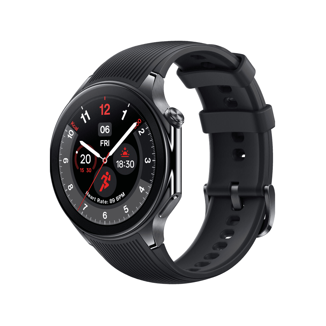 OnePlus Watch 2 - 46 mm - intelligente Uhr mit Riemen - Flouroelastomer - Handgelenkgröße: 140-210 mm - Anzeige 3.63 cm, Ansicht 2