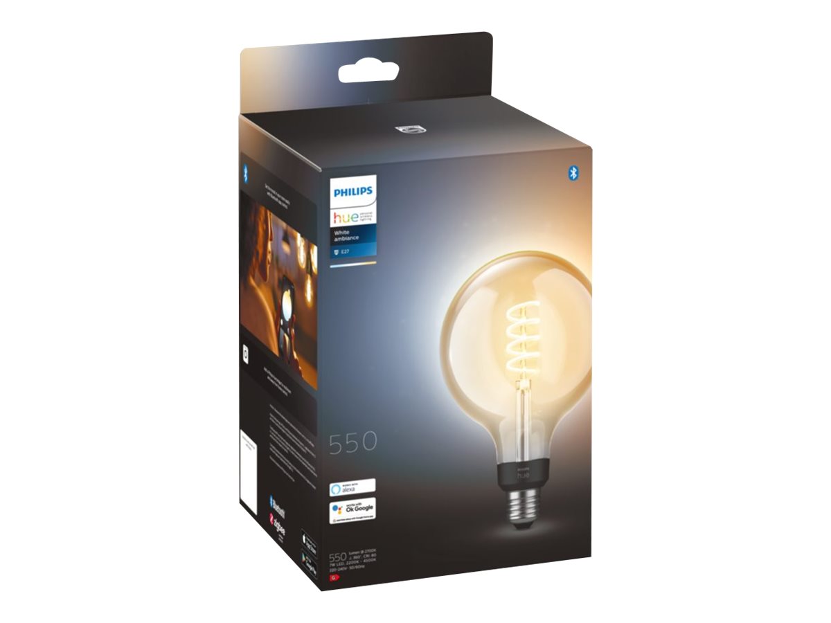 Philips Hue White ambiance - Glühbirne mit LED-Filament - Form: G125 - klar Finish - E27 - 7 W (Entsprechung 40 W), Ansicht 4