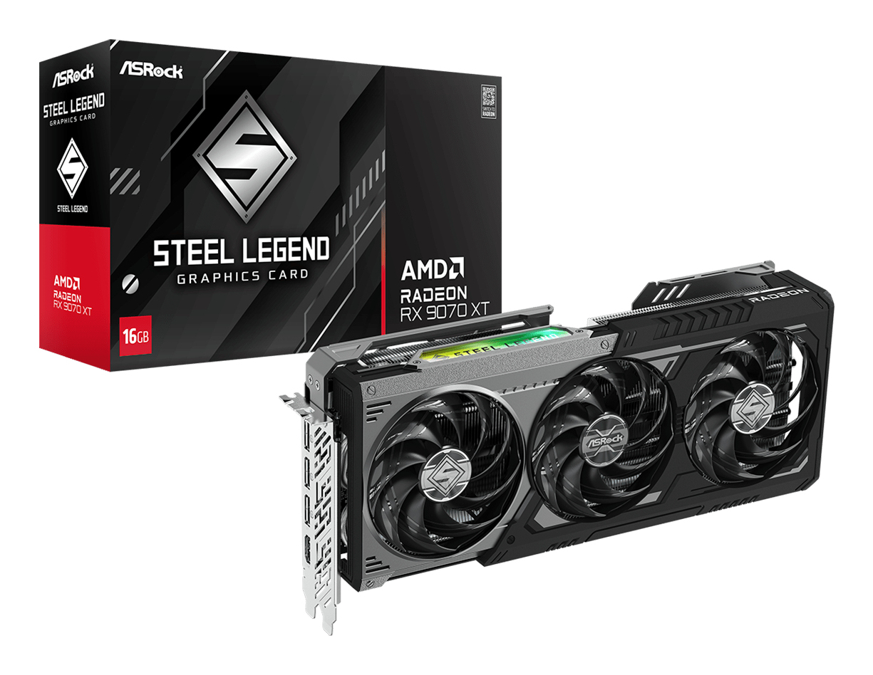 ASRock Steel Legend Radeon RX 9070 XT Dark 16GB, Ansicht 2