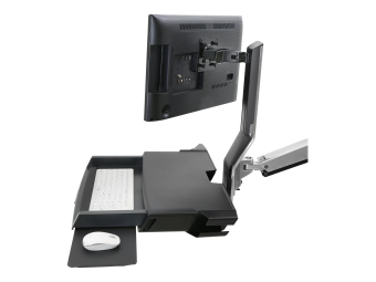 Ergotron Sit-Stand Combo Arm - Befestigungskit (Handgelenkkissen Wandmontagehalterung Display-Halterung Schienenmontage Halterungsset Mausablage zum Herausziehen Combo Schwenkarm Arbeitsfläche mit Tastaturablage Scanner- und Maushalter)