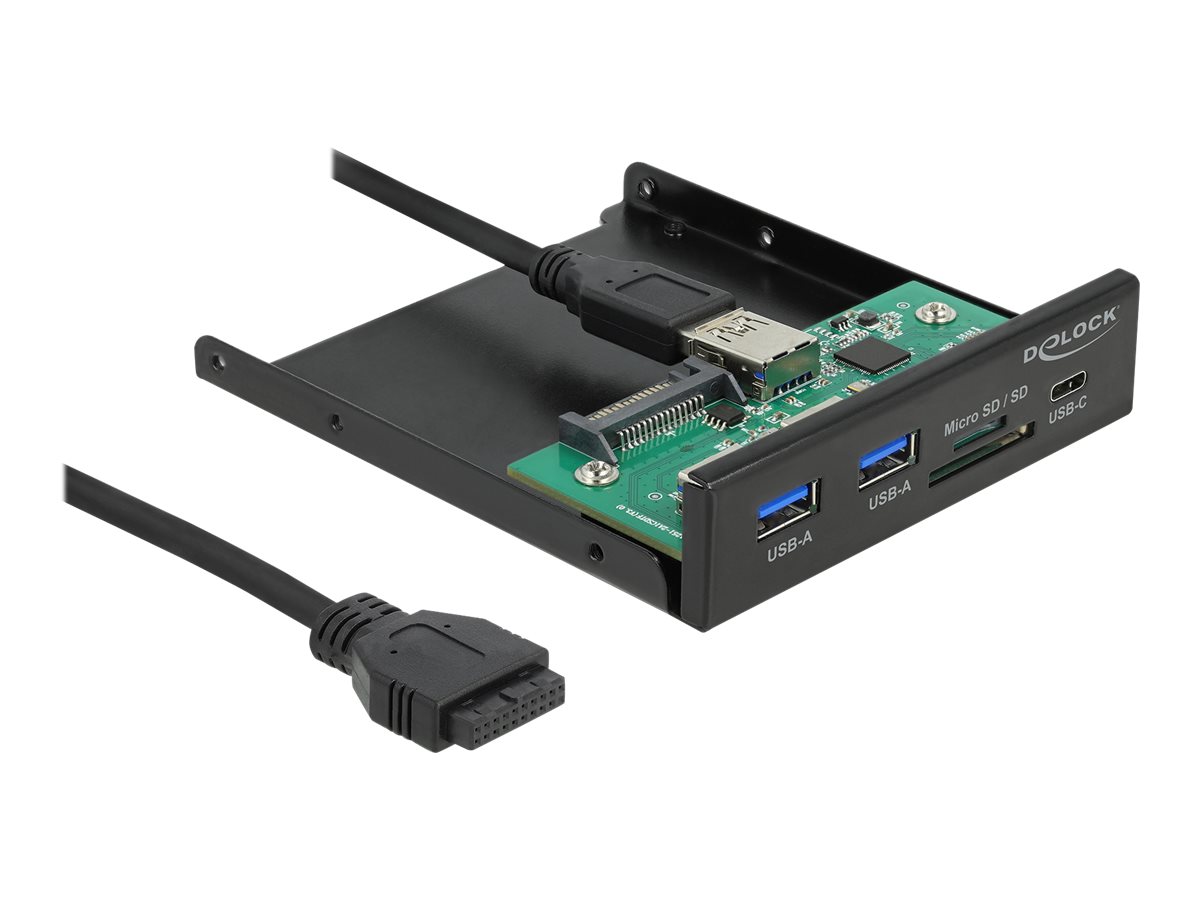 Delock Kartenleser - 89 cm (35 Zoll) (MMC SD miniSD RS-MMC TransFlash MMCmobile microSD MMCmicro SDHC miniSDHC microSDHC SDXC MMC II)