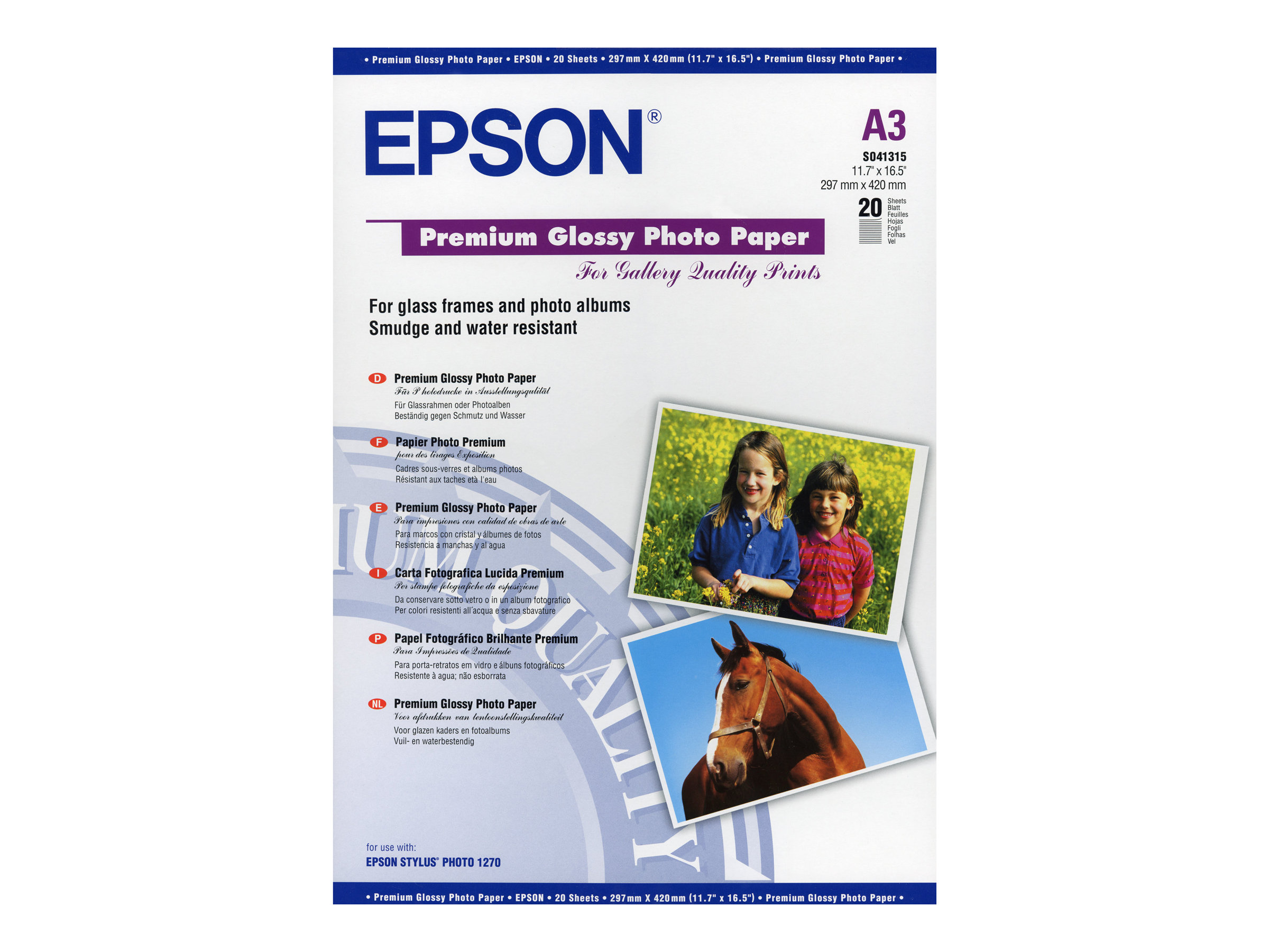 Epson Premium - Glänzend - A3 297 x 420 mm (C13S041315)