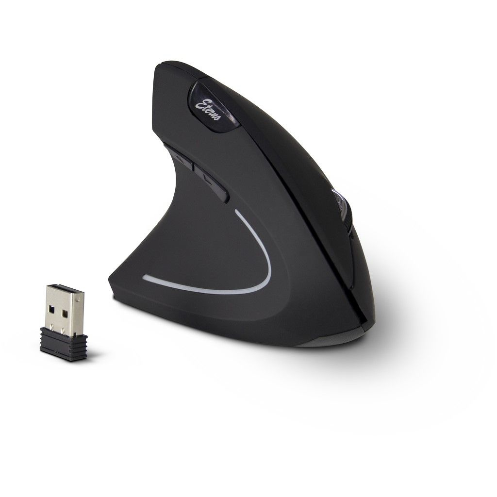 Inter-Tech Eterno KM-206L - Vertikale Maus - ergonomisch - Für Linkshänder - 6 Tasten - kabellos - 2.4 GHz, Ansicht 4