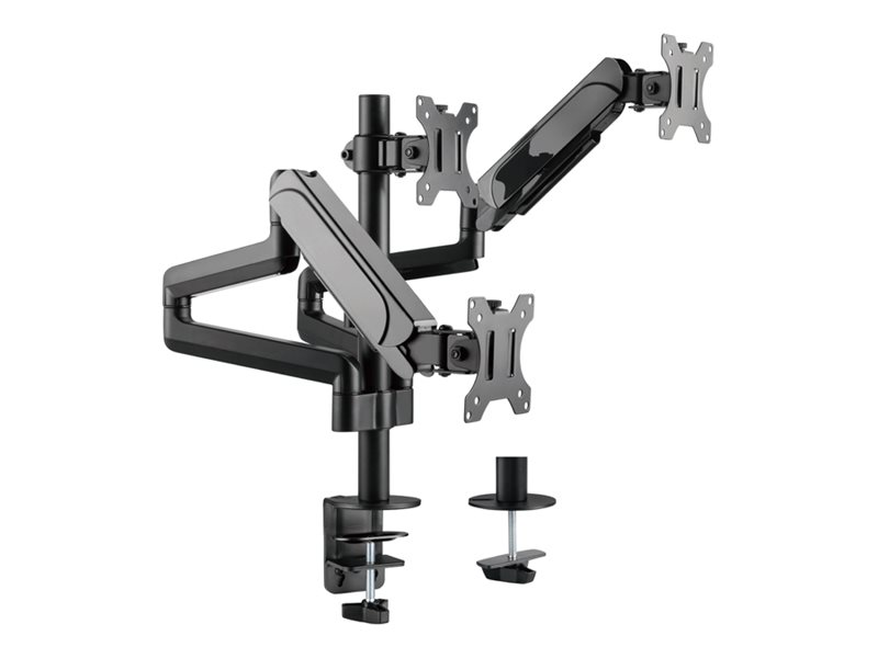Equip Befestigungskit (Klemmmontagesockel, Tischplattenbohrung, Halterung für Display, Schrauben) - Gasfeder - für 3 LCD-Displays / Curved LCD-Displays - Kunststoff, stainless steel - Schwarz - Bildschirmgröße: 43.2-68.6 cm (17"-27")