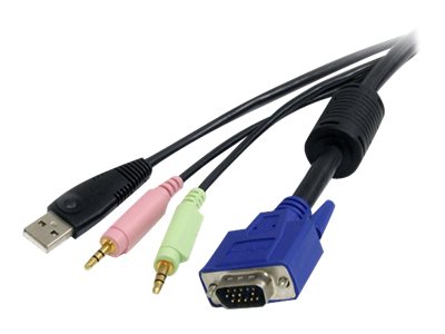 StarTech.com 18m 4-in-1 USB VGA KVM Kabel mit Audio - USB VGA KVM Switch Kabel mit Audio - Tastatur-  Video-  Maus-  Audio-Kabel - USB HD-15 (VGA)