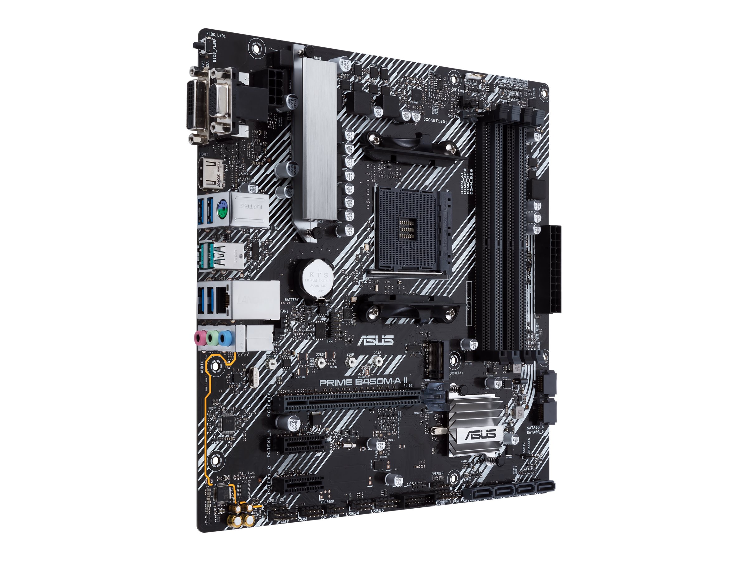 ASUS PRIME B450M-A II - Motherboard - micro ATX - Socket AM4 - AMD B450 Chipsatz - USB 3.2 Gen 1 USB 3.2 Gen 2 - Gigabit LAN - Onboard-Grafik (CPU erforderlich)