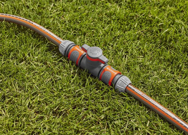 Gardena Coupling with Flow-Control Valve - Tropfbewässerungssystem - Kunststoff - Grau - Orange - Männlich/Männlich, Ansicht 4