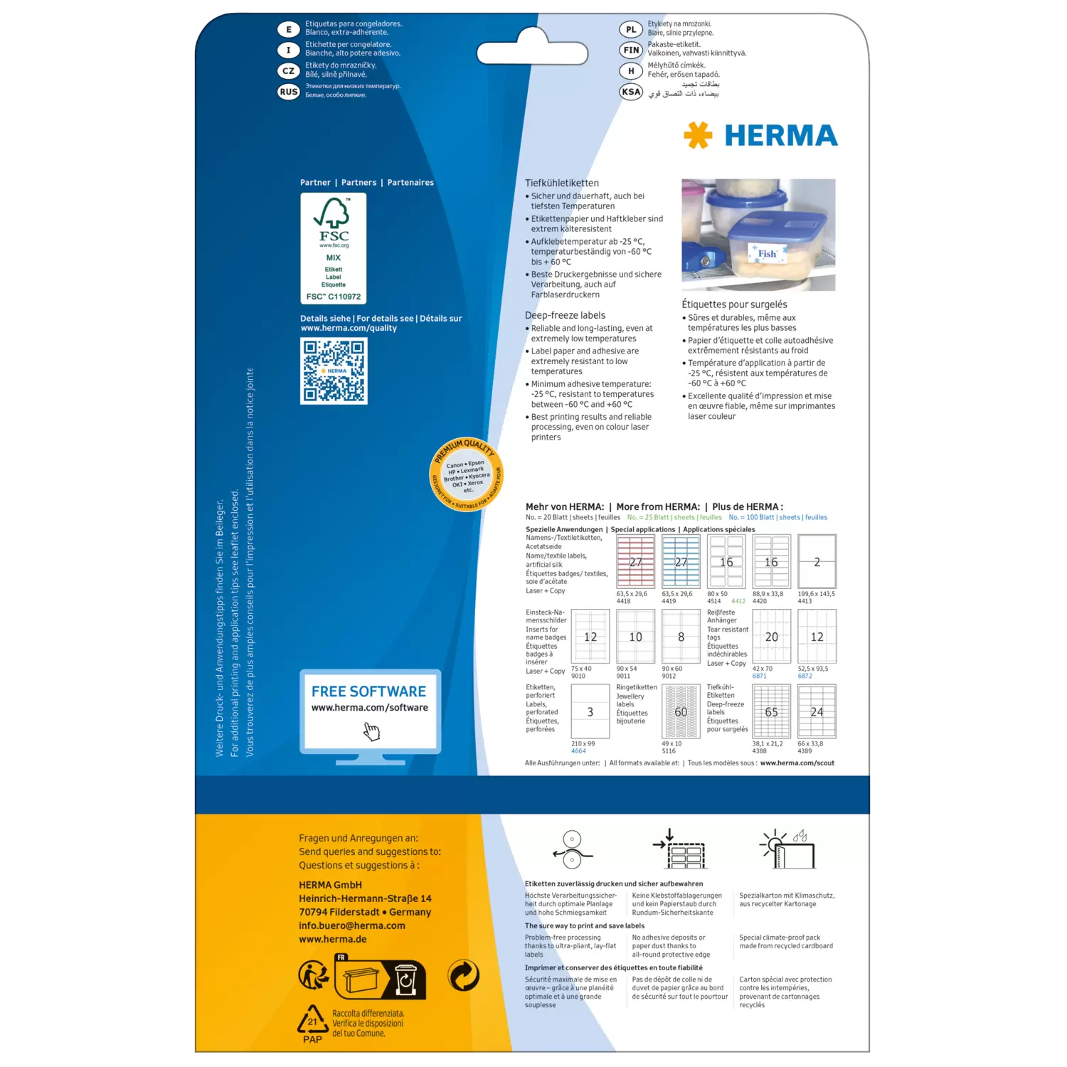 HERMA Special - Weiß - 66 x 33.8 mm 600 Etikett(en) (25 Bogen x 24), Ansicht 4