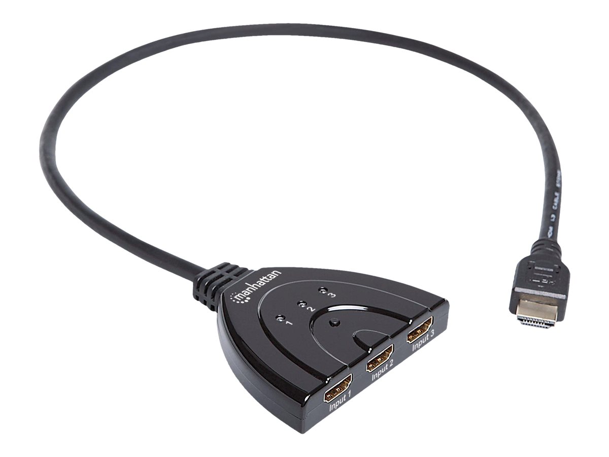 Manhattan 1080p 3-Port HDMI-Switch integriertes Kabel sw