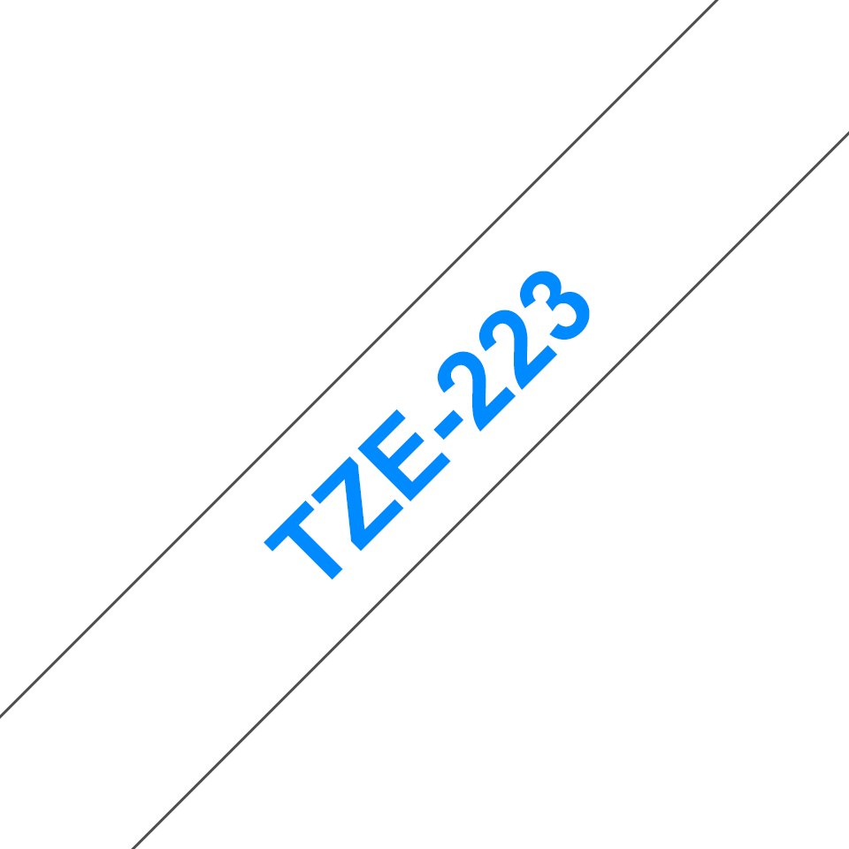 Brother TZe-223 - Blau auf weiß - Rolle (0,9 cm x 8 m), Ansicht 2