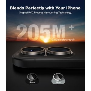 Torras Lensguard Camera Glass for iPhone 16 Pro (Black), Ansicht 4