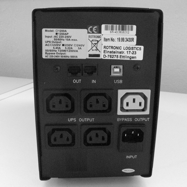 VALUE 1200 - USV - Wechselstrom 230 V - 720 Watt, Ansicht 2