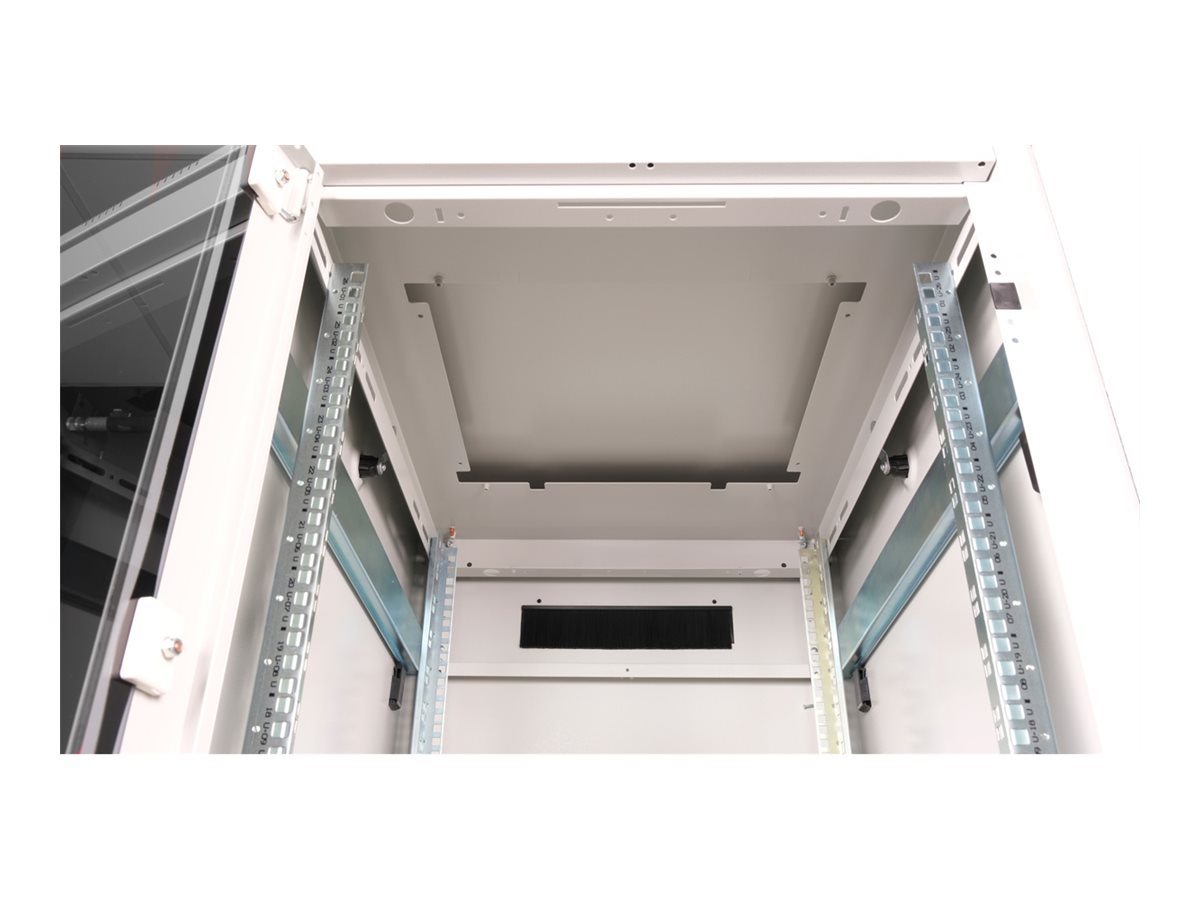 ROLINE 19 Zoll Netzwerkschrank Pro 26 HE 600x800 BxT Glastür grau, Ansicht 3