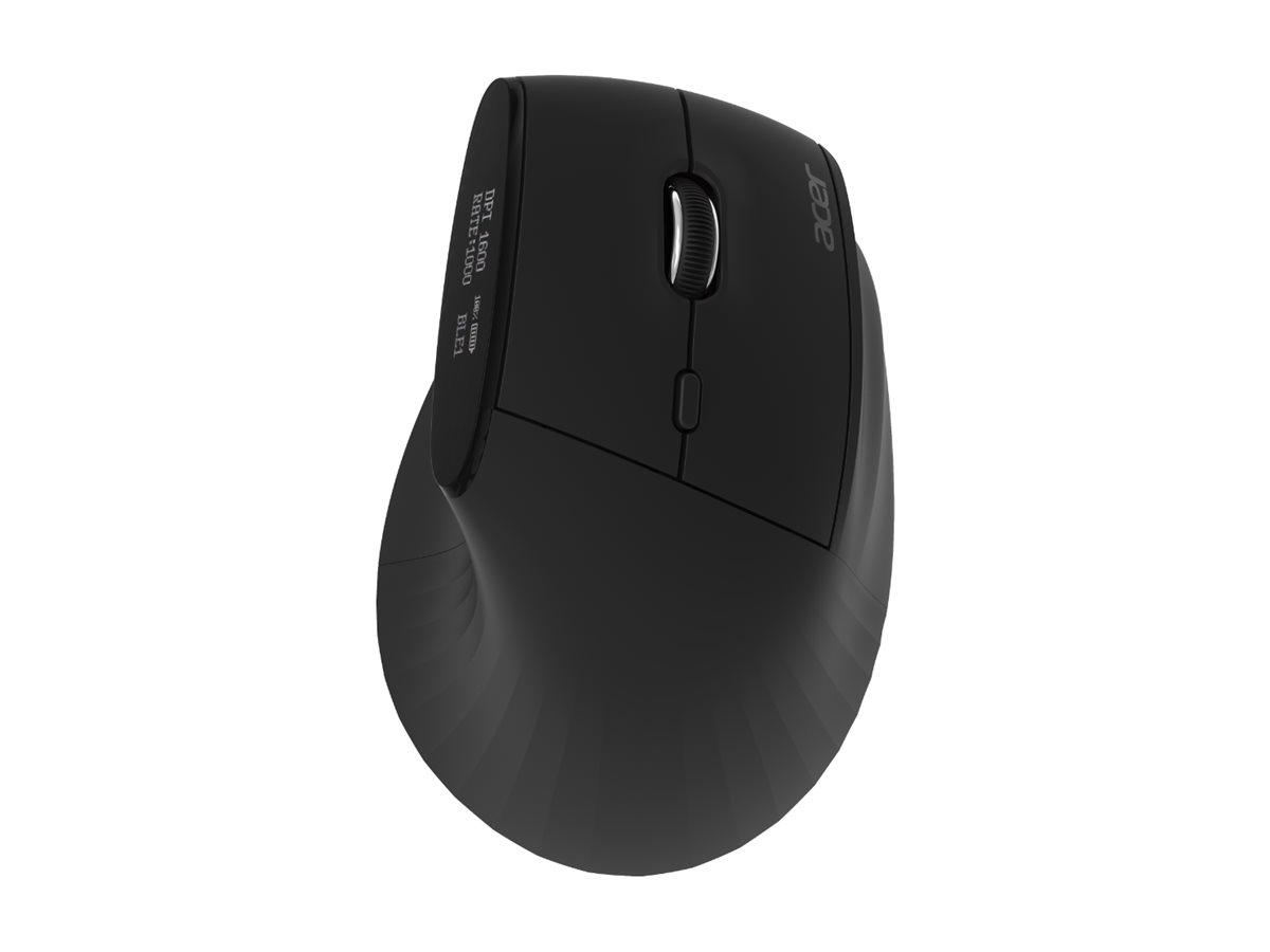 Acer Smart Fit - Maus - vertikal - ergonomisch - Laser - 10 Tasten - kabellos - 2.4 GHz, Bluetooth 5.0 - kabelloser Empfänger (USB)