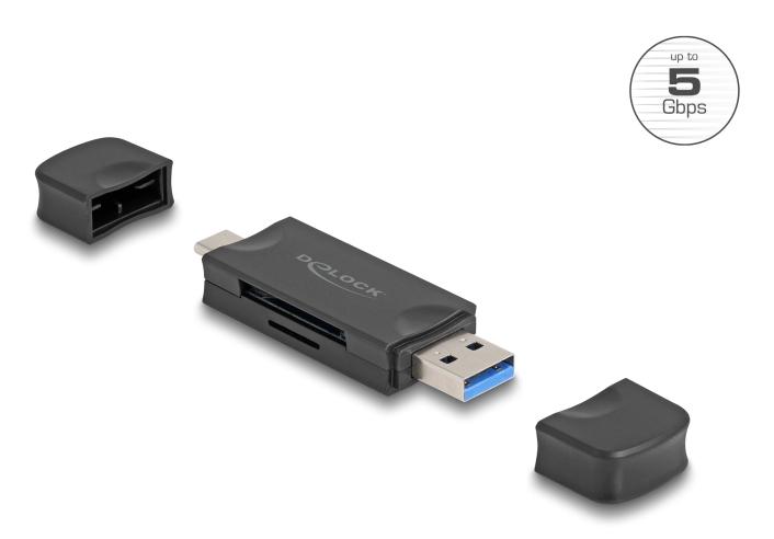 Delock Kartenleser (microSD, SD) - USB 3.0/USB-C, Ansicht 2